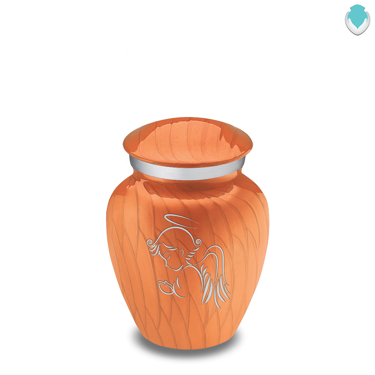 Keepsake Embrace Pearl Orange Angel Cremation Urn
