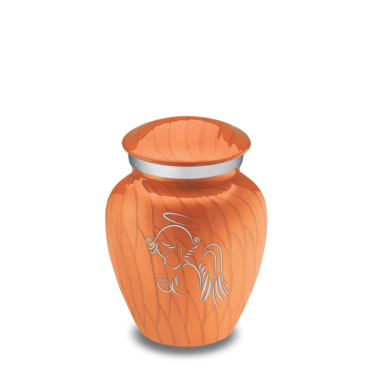 Keepsake Embrace Pearl Orange Angel Cremation Urn