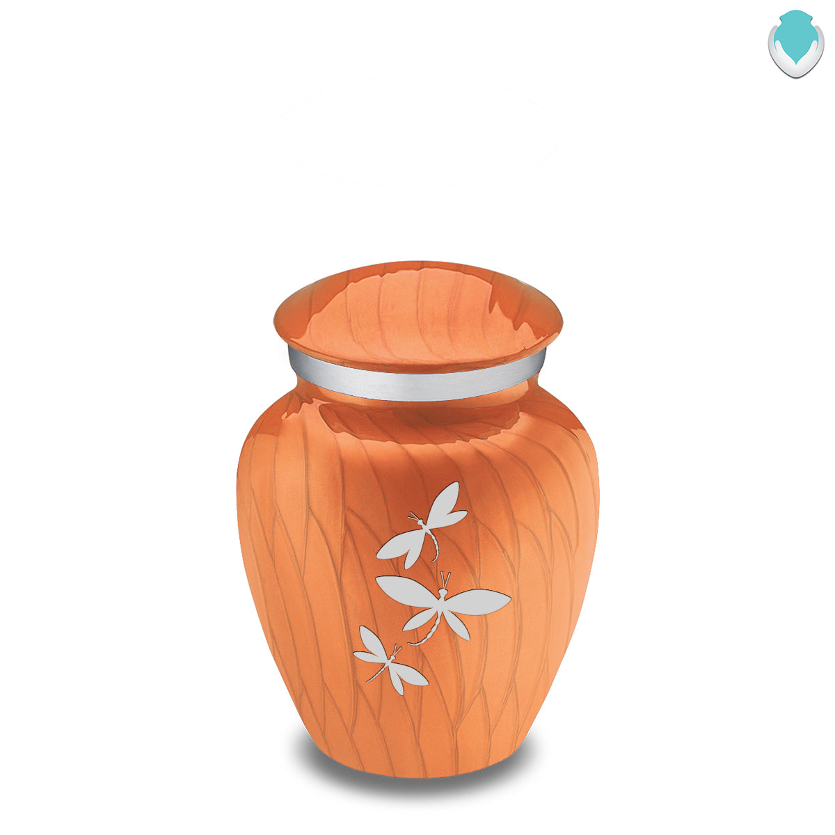Keepsake Embrace Pearl Orange Dragonflies Cremation Urn