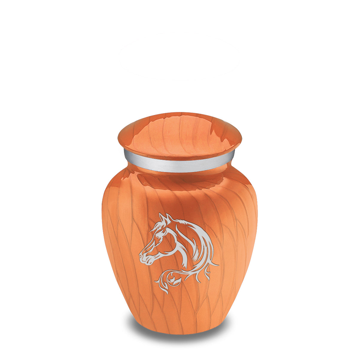 Keepsake Embrace Pearl Orange Horse Cremation Urn