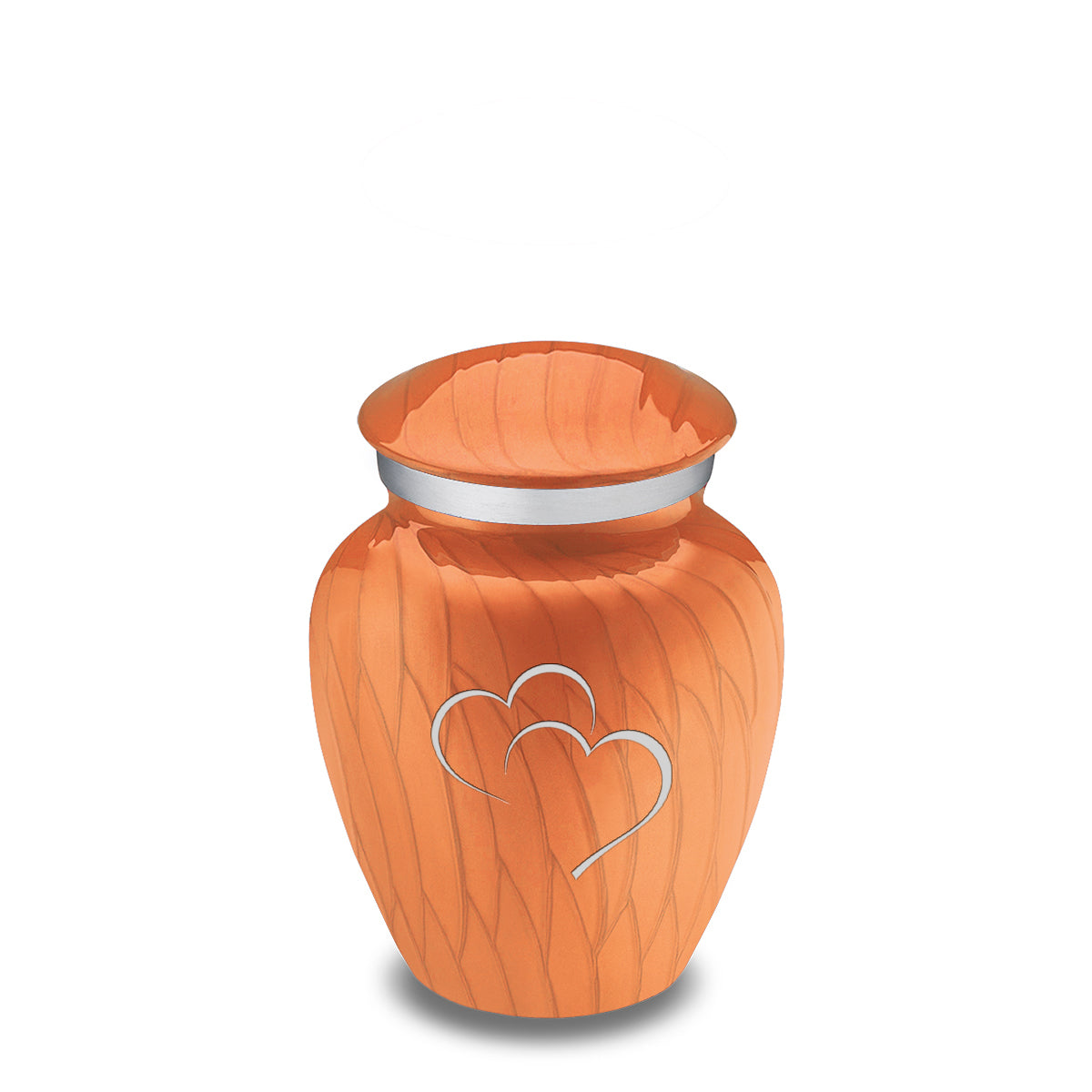 Keepsake Embrace Pearl Orange Hearts Cremation Urn