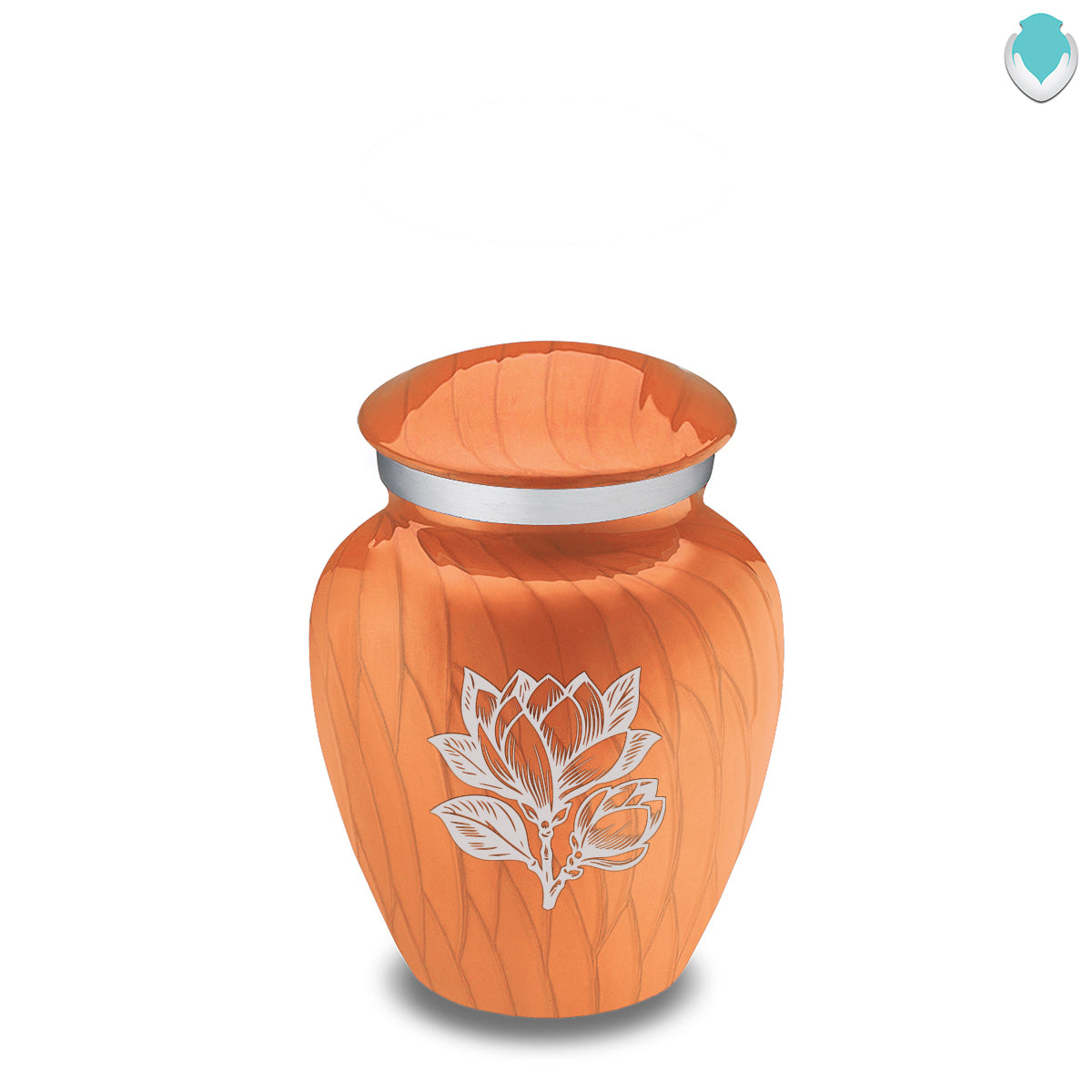 Keepsake Embrace Pearl Orange Magnolia Flower Cremation Urn