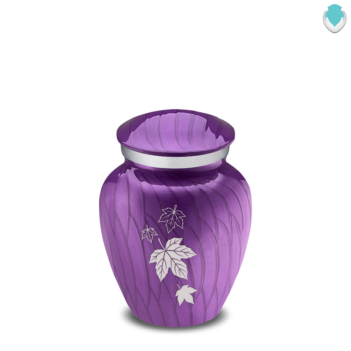 Keepsake Embrace Pearl Purple Falling Leaves Cremation Urn