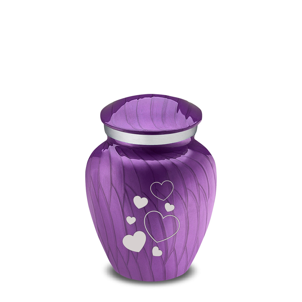 Keepsake Embrace Pearl Purple Floating Heart Cremation Urn