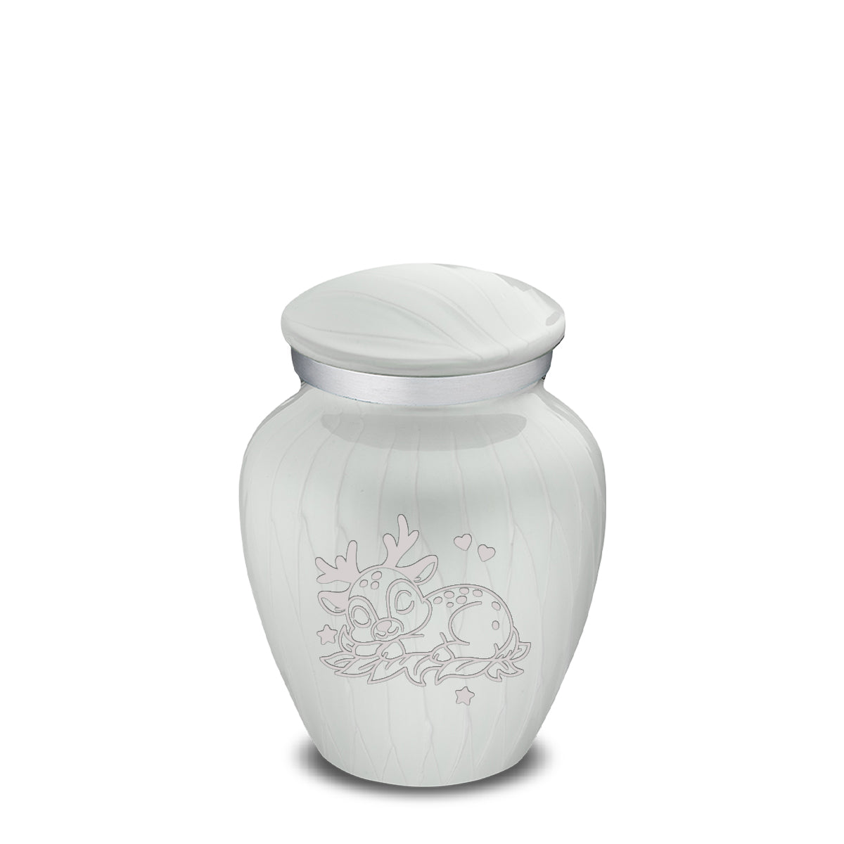 Keepsake Embrace Pearl White Baby Deer Cremation Urn