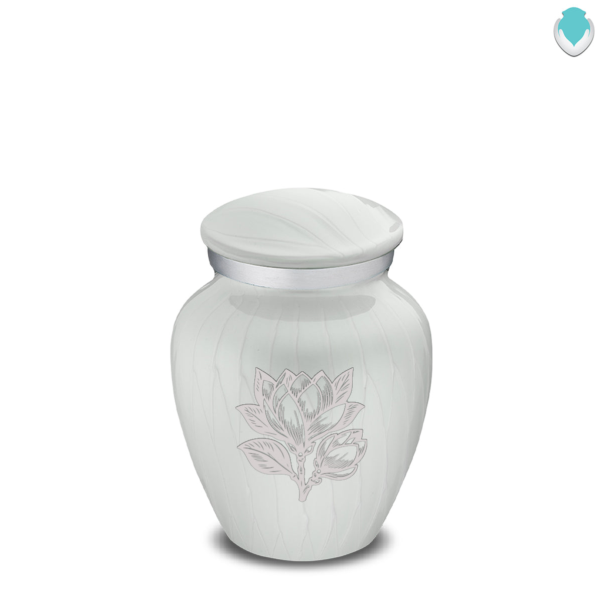 Keepsake Embrace Pearl White Magnolia Flower Cremation Urn