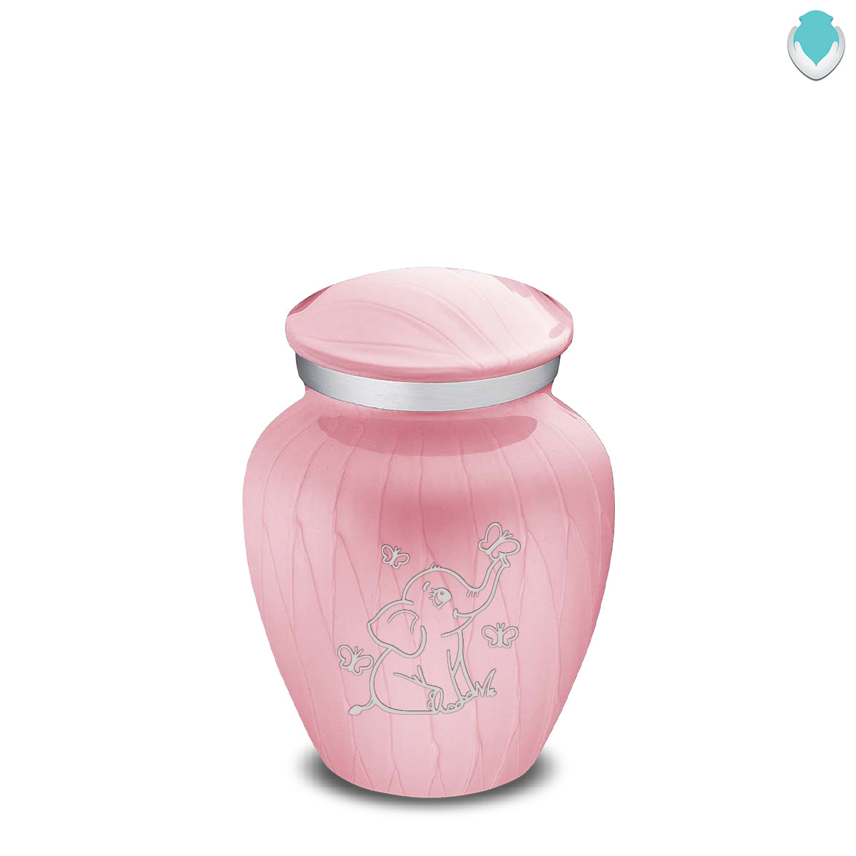 Keepsake Embrace Pearl Pink Elephant Butterflies Cremation Urn
