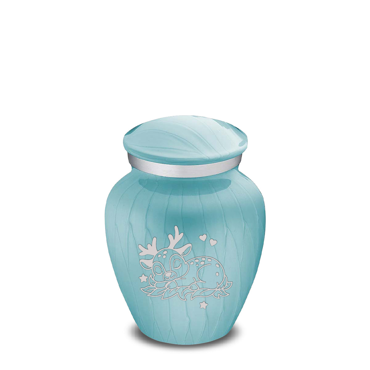 Keepsake Embrace Pearl Light Blue Baby Deer Cremation Urn