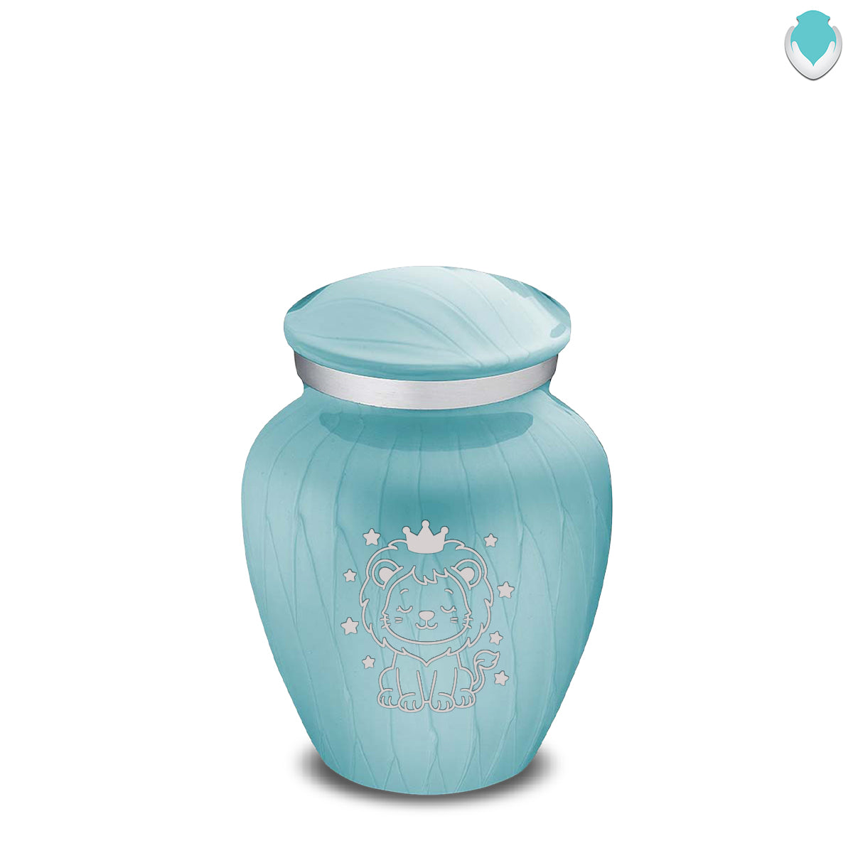 Keepsake Embrace Pearl Light Blue Baby Lion Cremation Urn