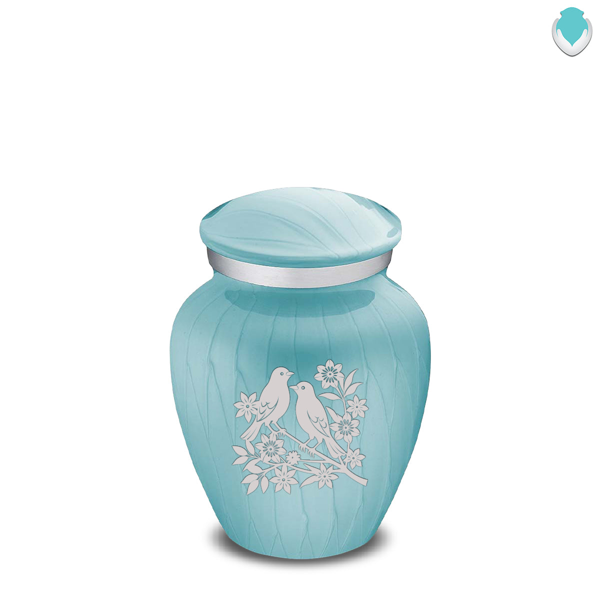 Keepsake Embrace Pearl Light Blue Songbirds Cremation Urn