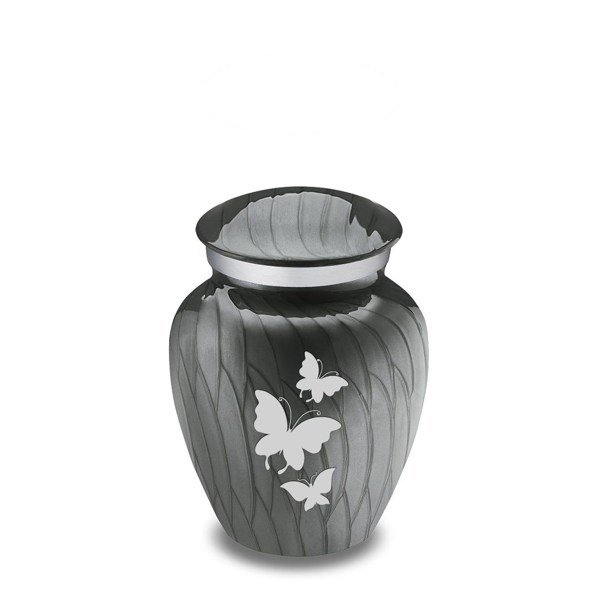 Keepsake Embrace Pearl Silver Butterflies Cremation Urn