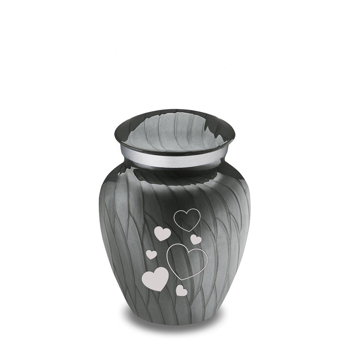 Keepsake Embrace Pearl Silver Floating Heart Cremation Urn
