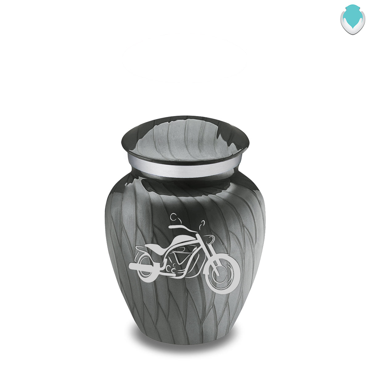 Keepsake Embrace Pearl Silver Motorcycle Cremation Urn
