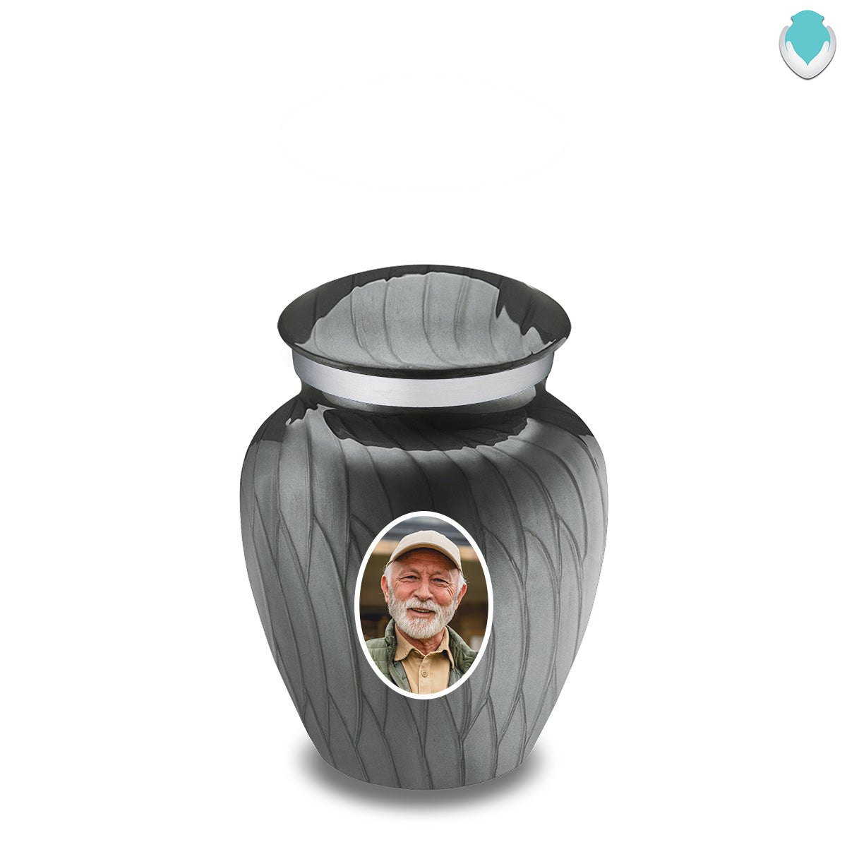 Keepsake Embrace Pearl Silver Portrait Cremation Urn