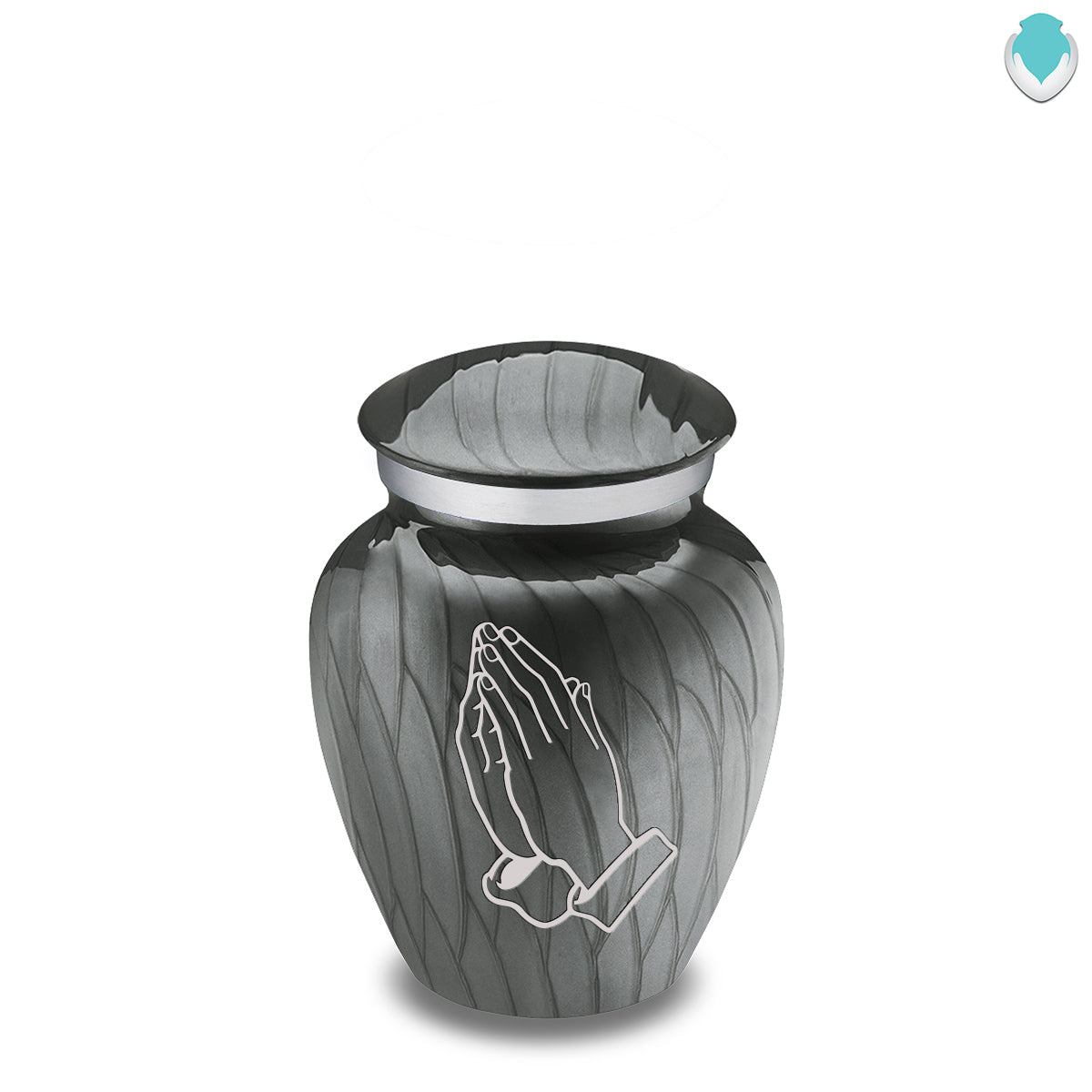 Keepsake Embrace Pearl Silver Praying Hands Cremation Urn
