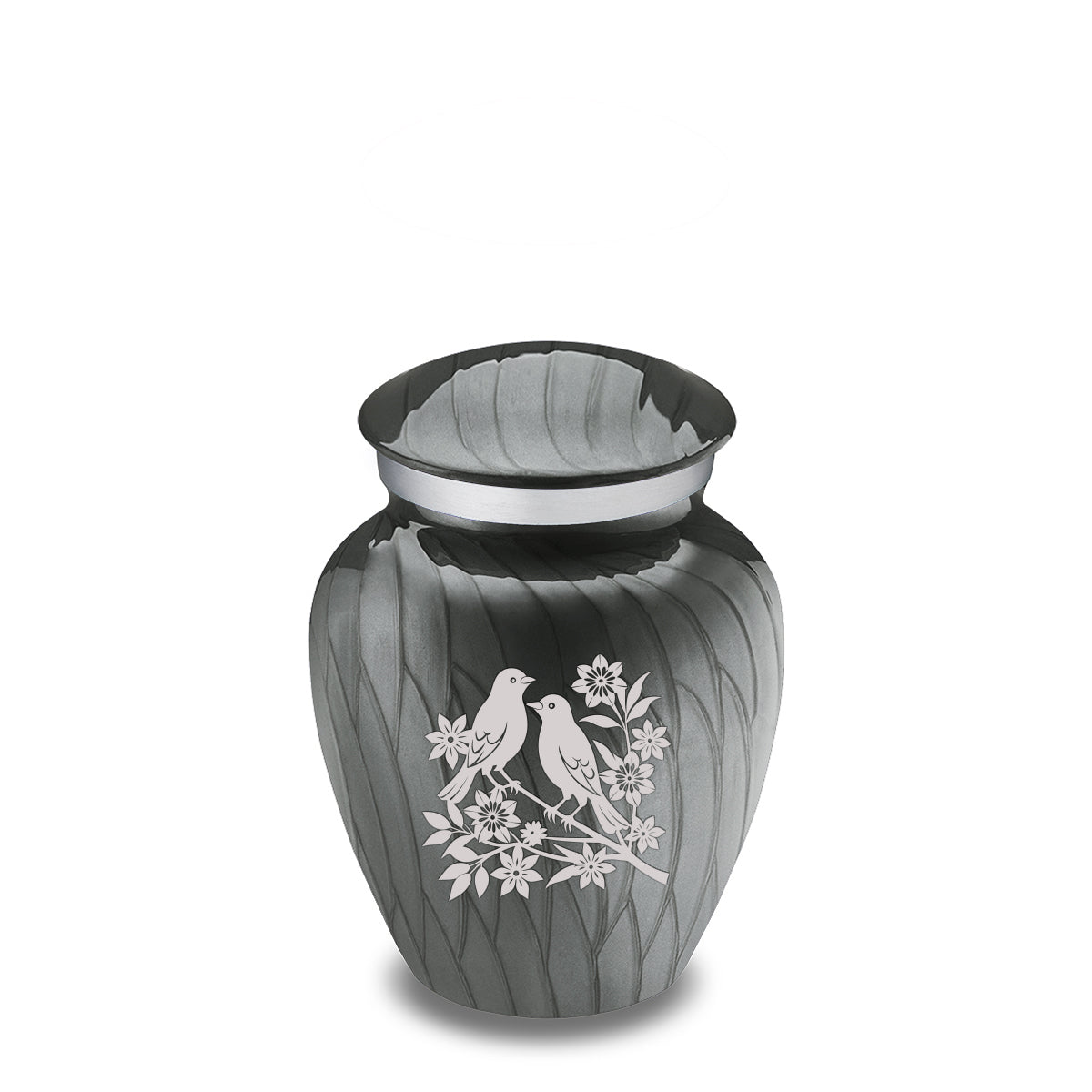 Keepsake Embrace Pearl Silver Songbirds Cremation Urn