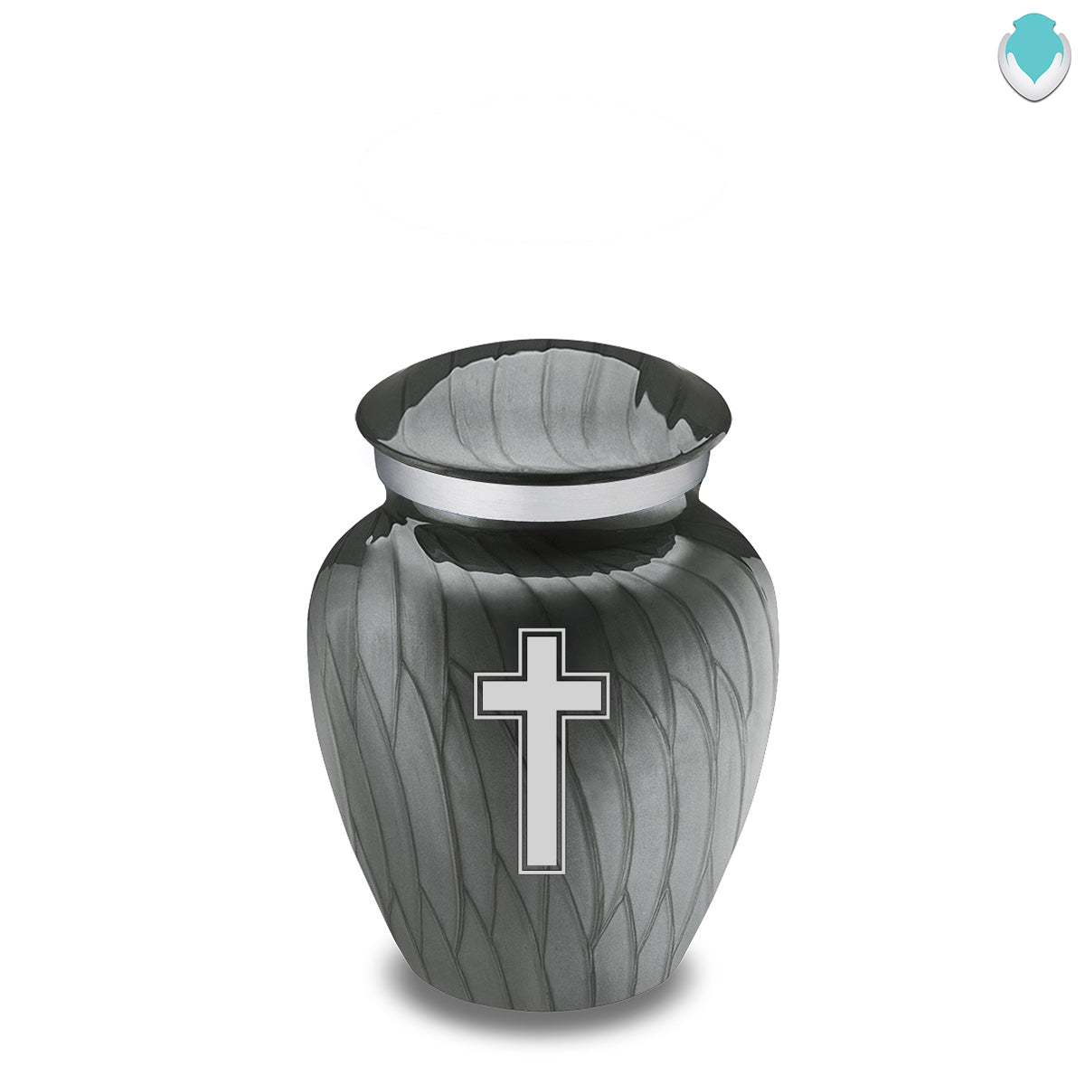 Keepsake Embrace Pearl Silver Simple Cross Cremation Urn