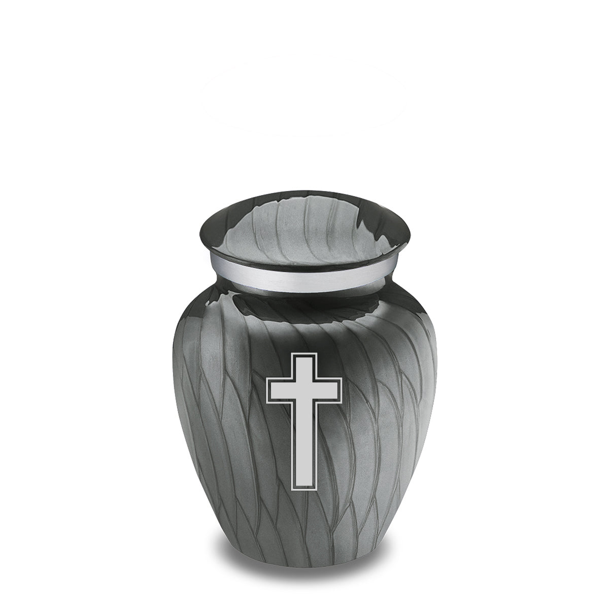 Keepsake Embrace Pearl Silver Simple Cross Cremation Urn