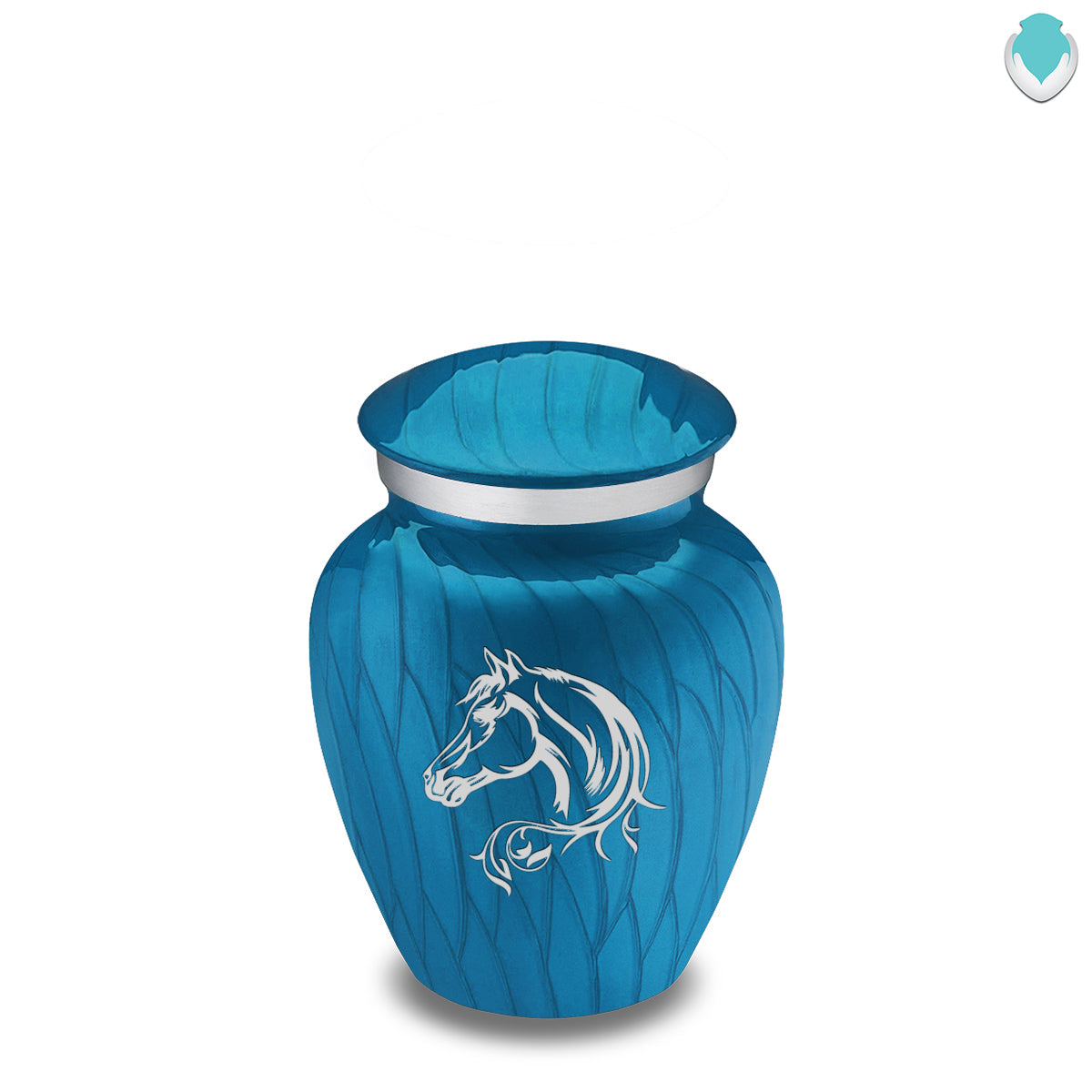 Keepsake Embrace Pearl Racing Blue Horse Cremation Urn