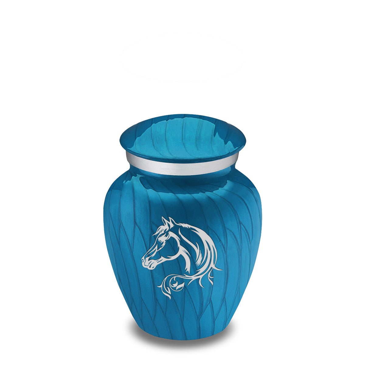 Keepsake Embrace Pearl Racing Blue Horse Cremation Urn