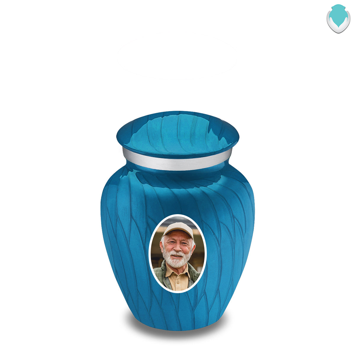 Keepsake Embrace Pearl Racing Blue Portrait Cremation Urn