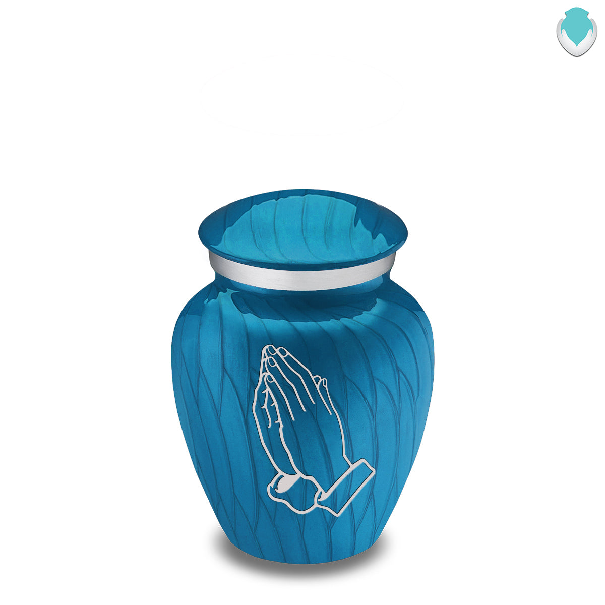 Keepsake Embrace Pearl Racing Blue Praying Hands Cremation Urn