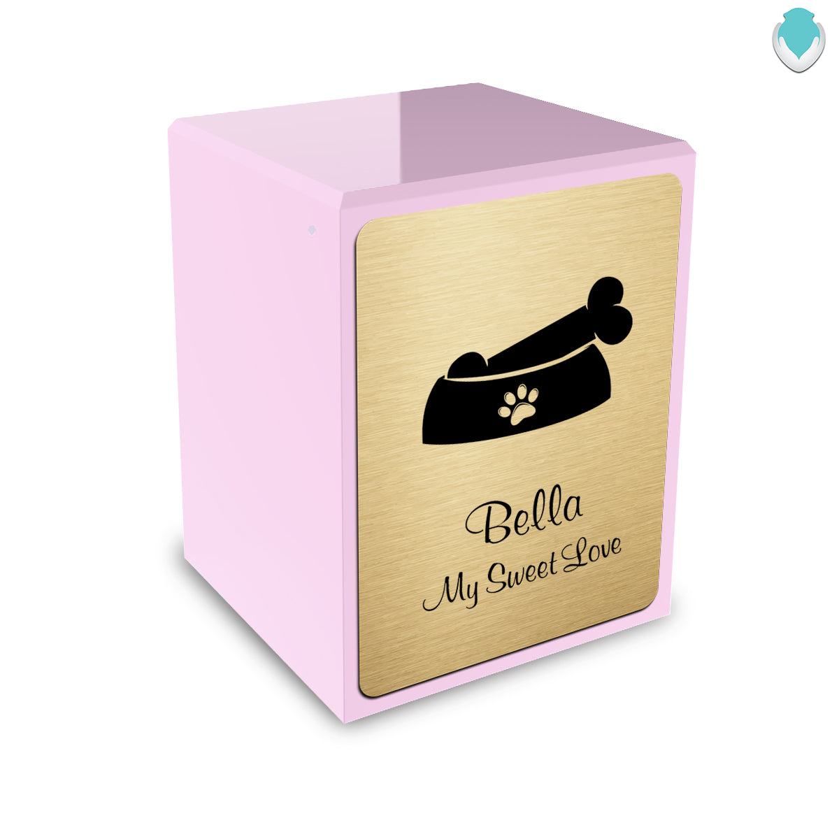 Custom Engraved Heritage Light Pink Dog Small Pet Cremation Urn Memorial Box for Ashes