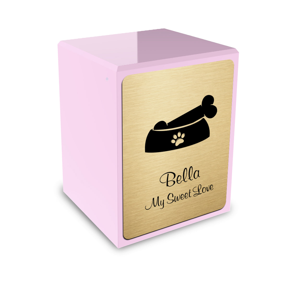 Custom Engraved Heritage Light Pink Dog Small Pet Cremation Urn Memorial Box for Ashes