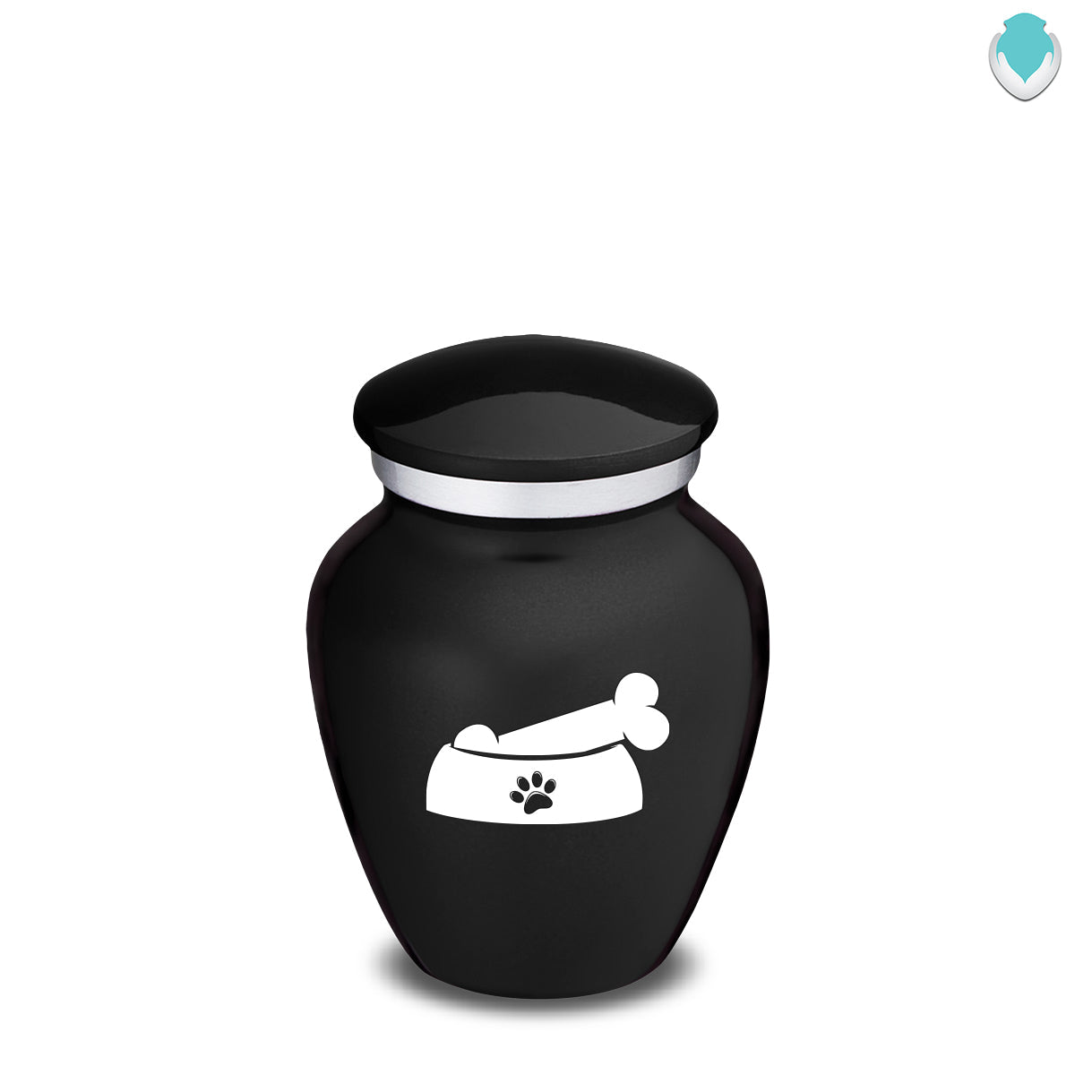 Keepsake Embrace Black Pet Dog Bone Cremation Urn