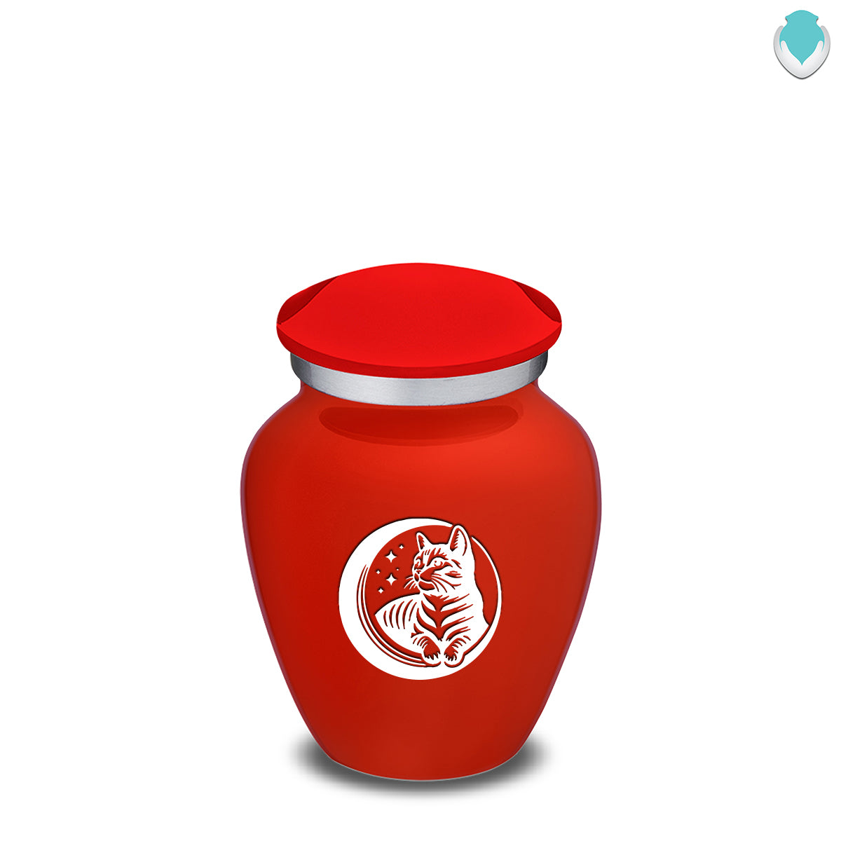 Keepsake Embrace Bright Red Pet Cute Cat Cremation Urn