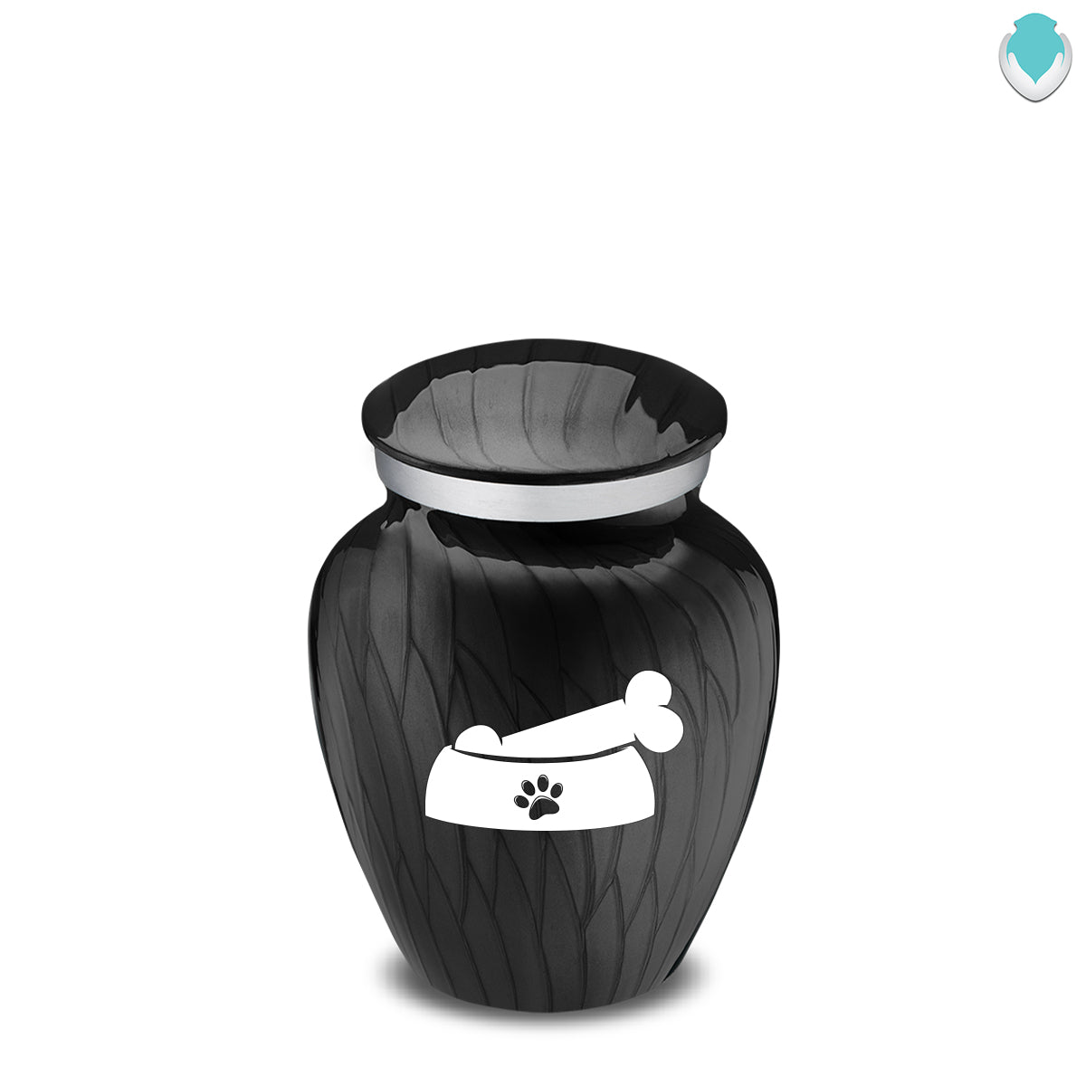 Keepsake Embrace Pearl Black Pet Dog Bone Cremation Urn