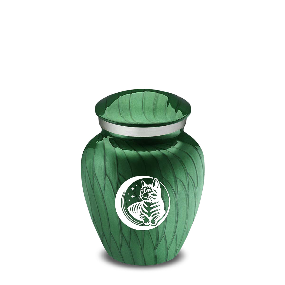 Keepsake Embrace Pearl Green Pet Cute Cat Cremation Urn