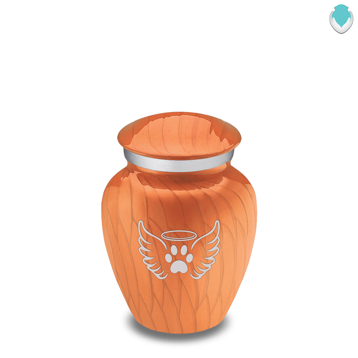 Keepsake Embrace Pearl Orange Pet Angel Wings Cremation Urn