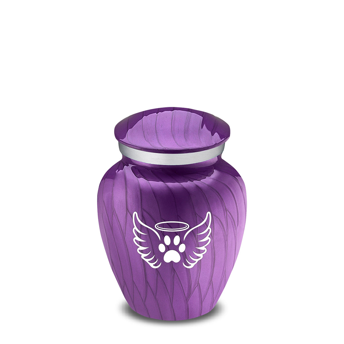 Keepsake Embrace Pearl Purple Pet Angel Wings Cremation Urn
