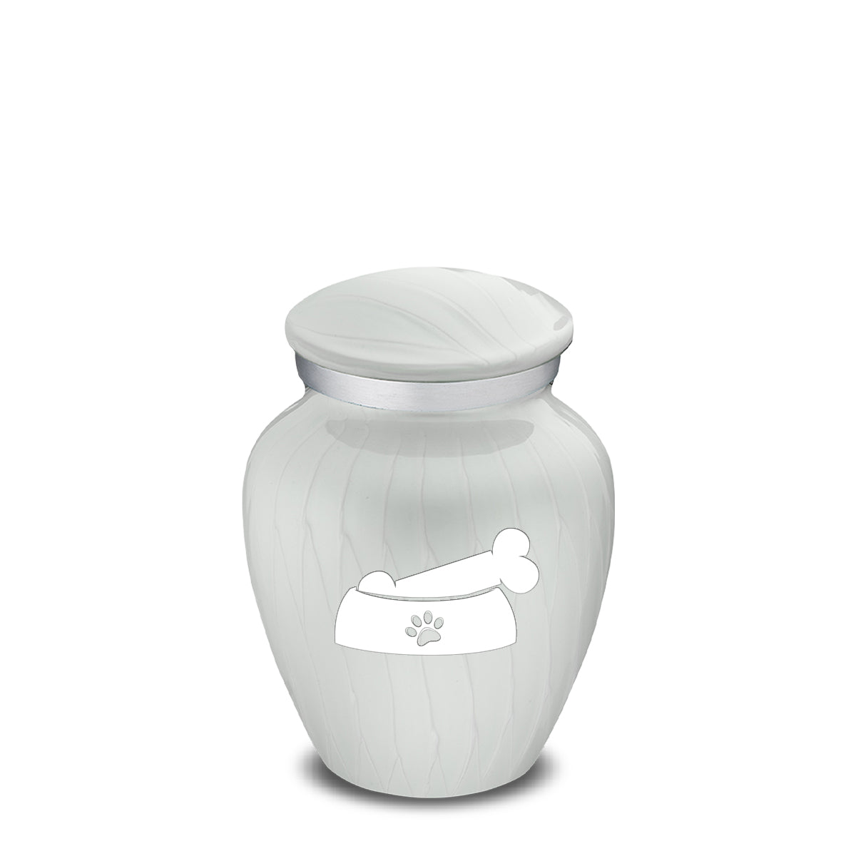 Keepsake Embrace Pearl White Pet Dog Bone Cremation Urn