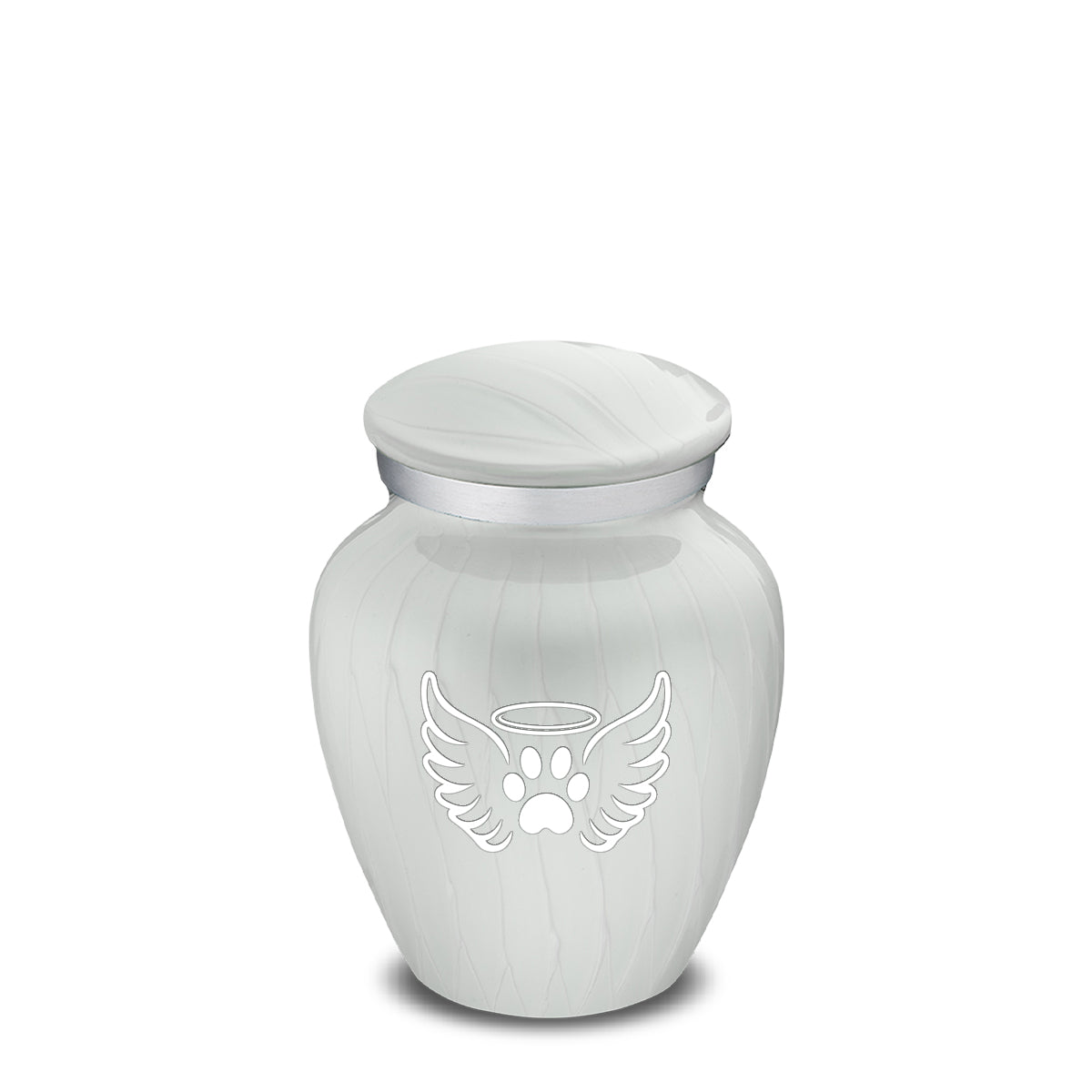 Keepsake Embrace Pearl White Pet Angel Wings Cremation Urn