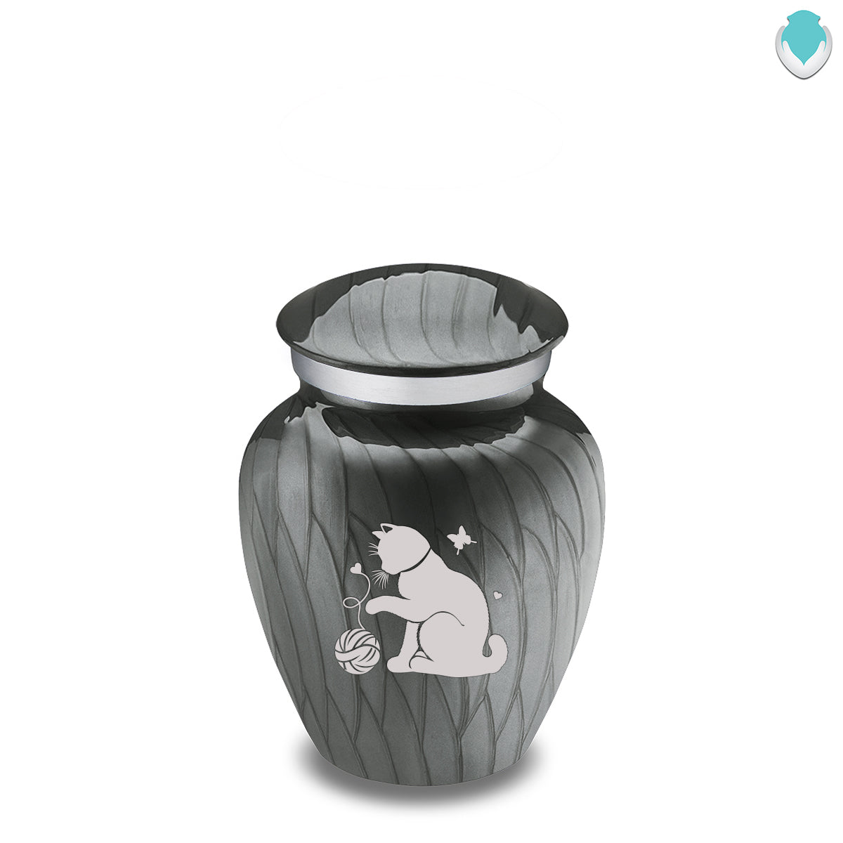 Keepsake Embrace Pearl Silver Pet Fun Cat Cremation Urn