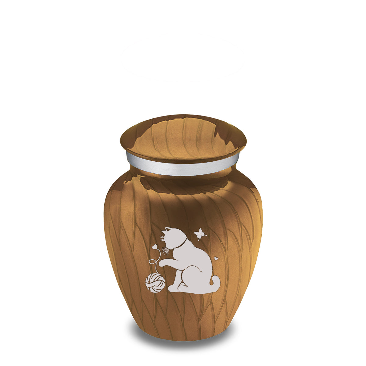 Keepsake Embrace Pearl Gold Pet Fun Cat Cremation Urn