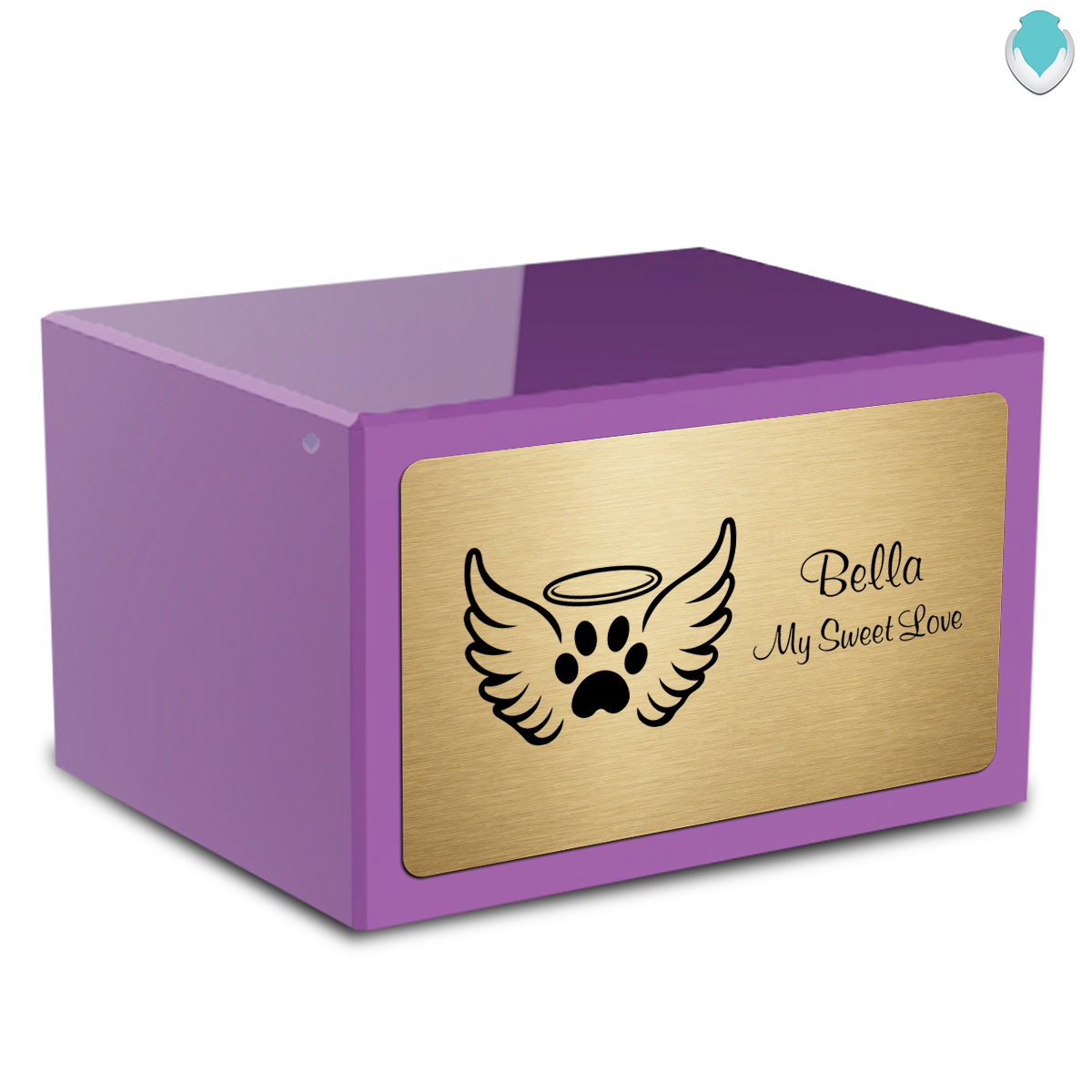 Heritage Purple Angel Wings Large Pet Cremation Box Urn