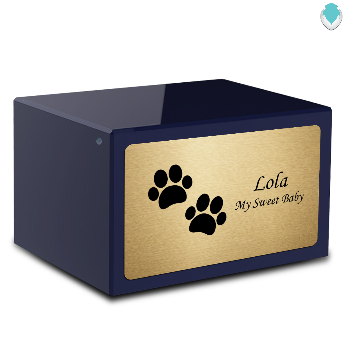 Heritage Navy Walking Paws Large Pet Cremation Box Urn