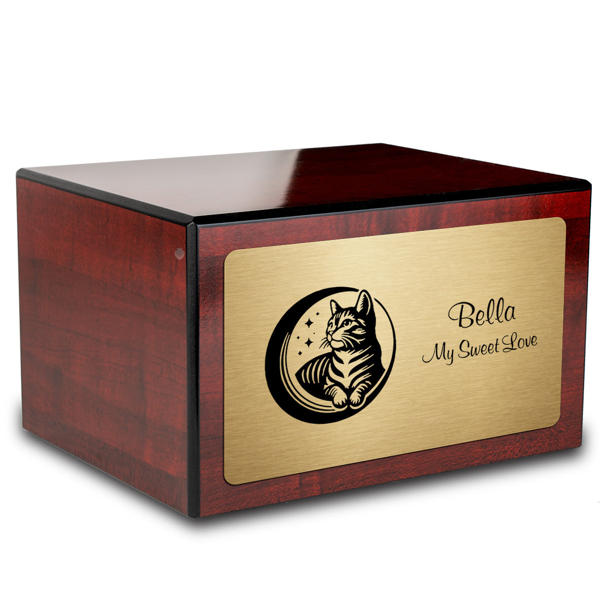 Heritage Cherry Cute Cat Large Pet Cremation Box Urn