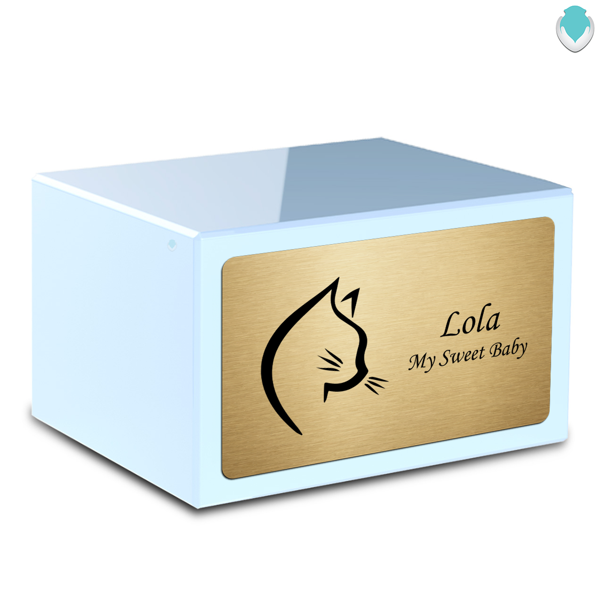Heritage Light Blue Cat Large Pet Cremation Box Urn