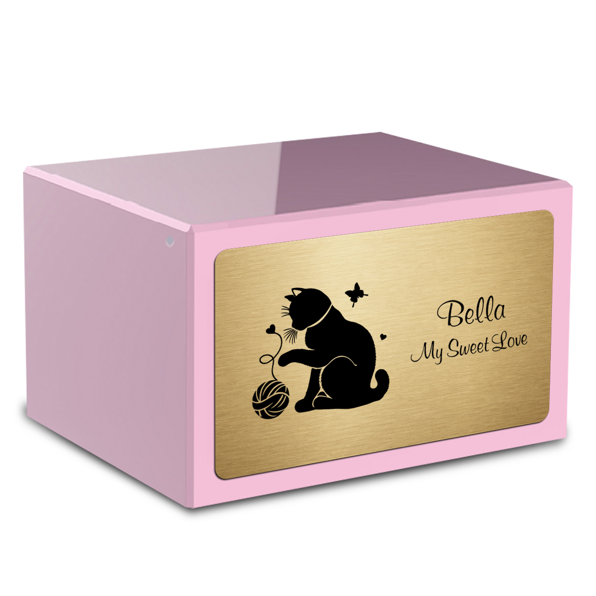 Heritage Light Pink Fun Cat Large Pet Cremation Box Urn