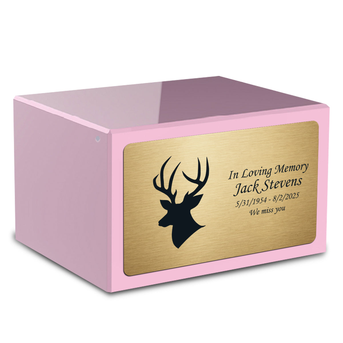 Custom Engraved Heritage Light Pink Adult Cremation Urn Memorial Box for Ashes