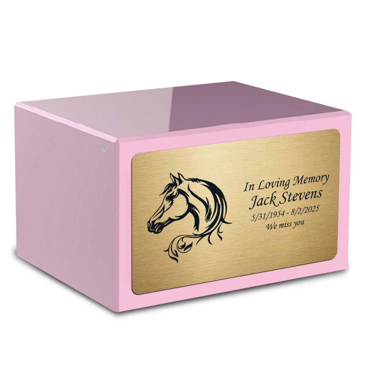 Custom Engraved Heritage Light Pink Adult Cremation Urn Memorial Box for Ashes