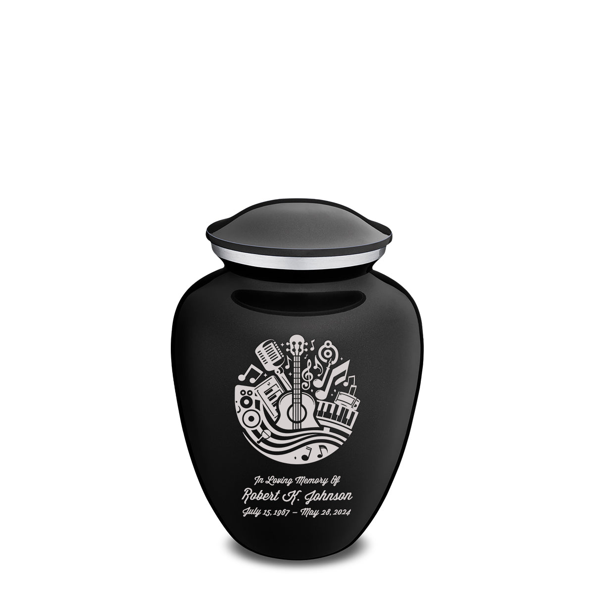 Medium Embrace Black Music Cremation Urn