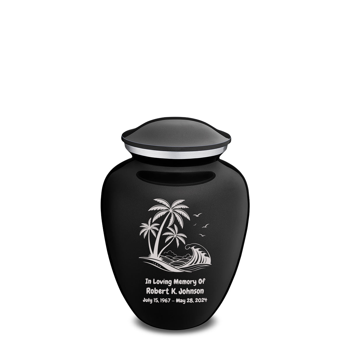 Medium Embrace Black Palm Beach Cremation Urn