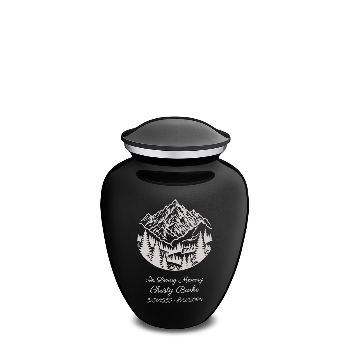 Medium Embrace Black Rocky Mountains Cremation Urn