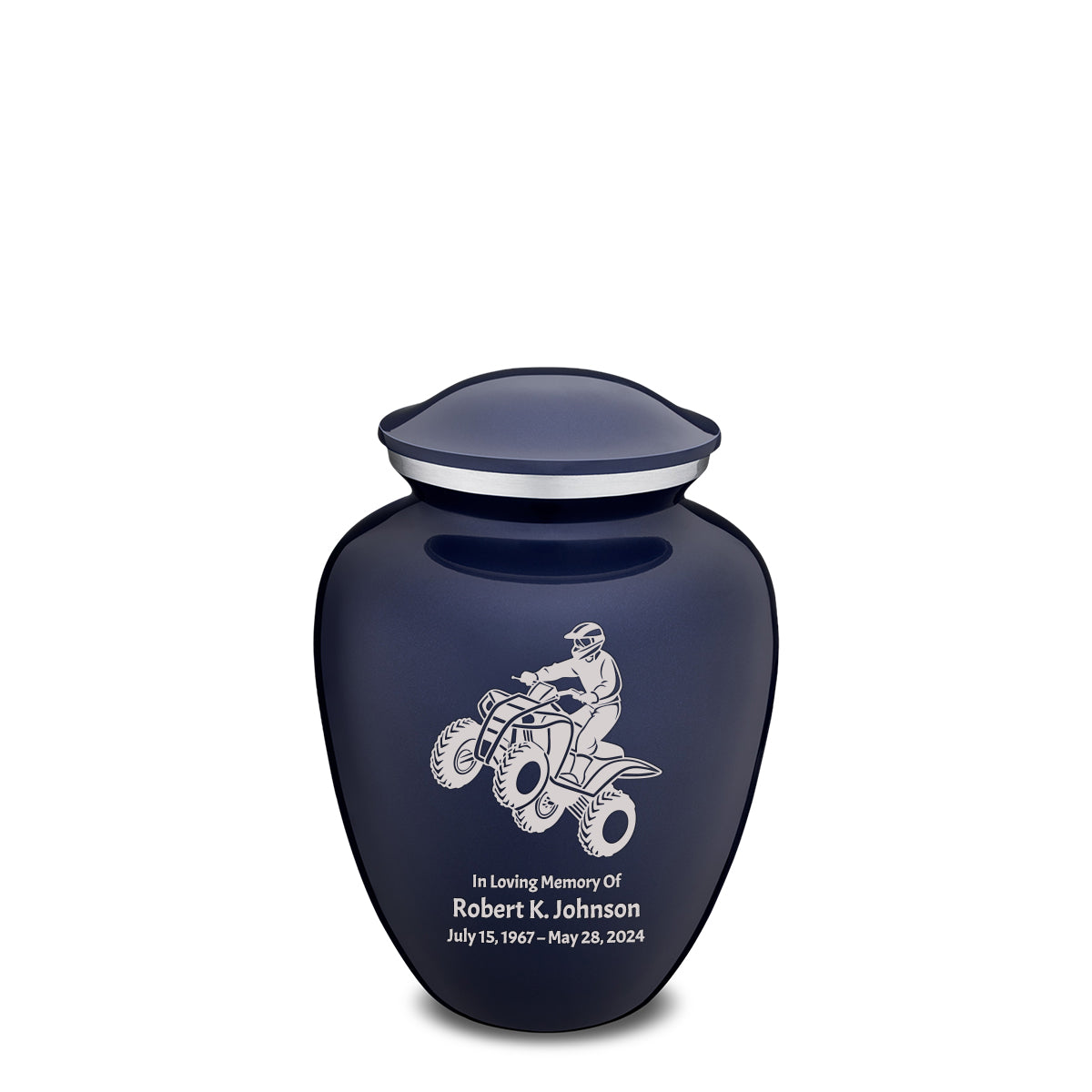 Medium Embrace Cobalt Blue ATV Cremation Urn