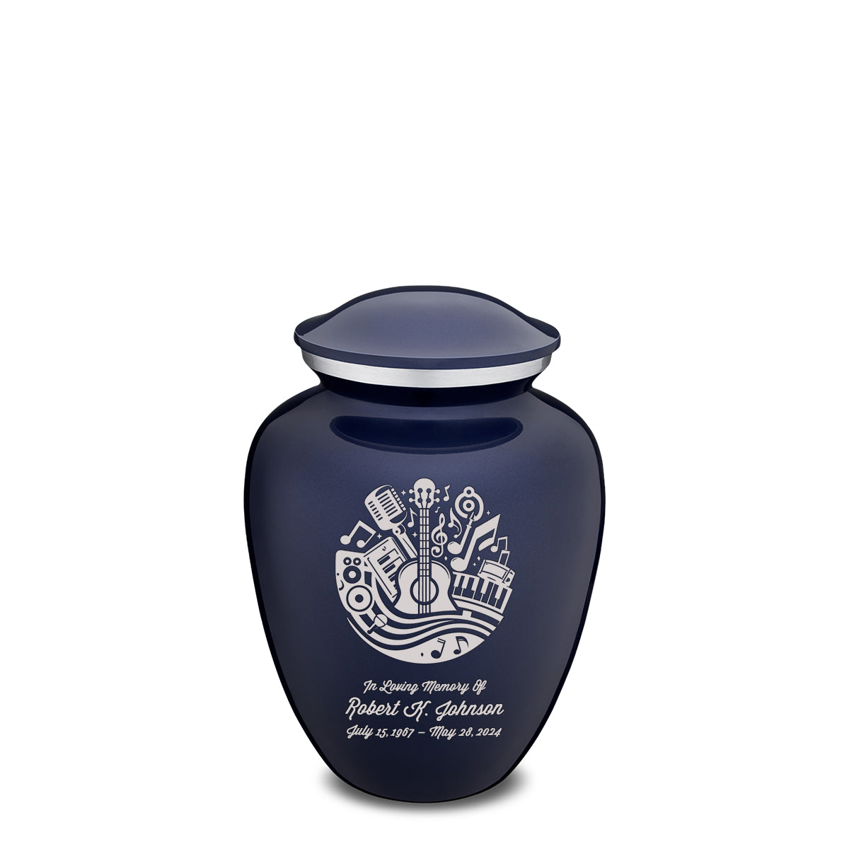 Medium Embrace Cobalt Blue Music Cremation Urn